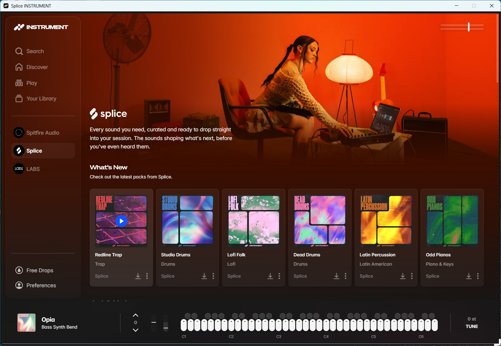 splice-instrumentの画面