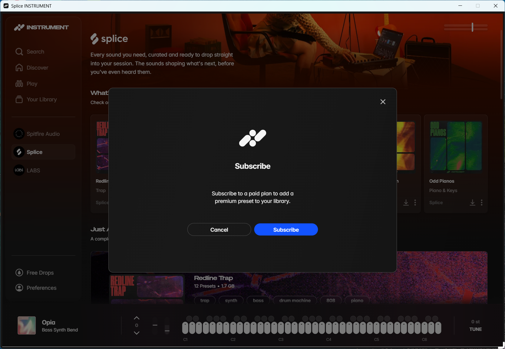 splice-instrumentのsubscribeの画面